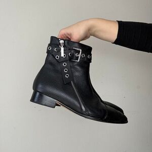 Paige Vintage Y2K 2000s Leather Pointed Toe Booties
